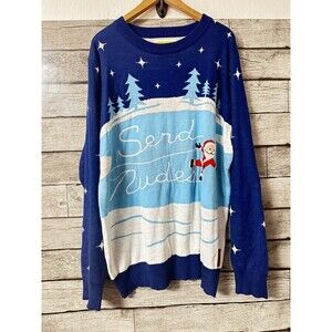 Tipsy Elves Holiday Sweater Mens Size XXL Santa “Send Nudes” Ugly Christmas